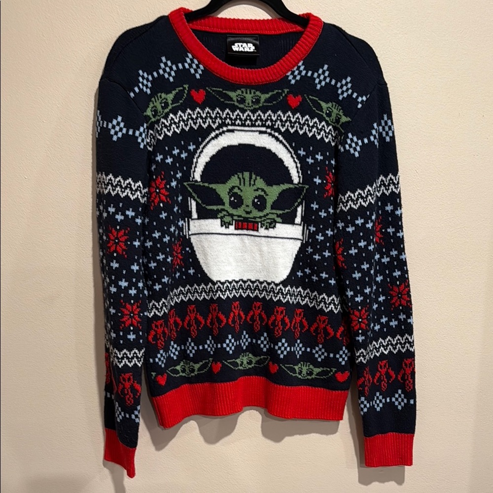 Disney Star Wars Black and Red Crewneck Ugly Christmas Sweater